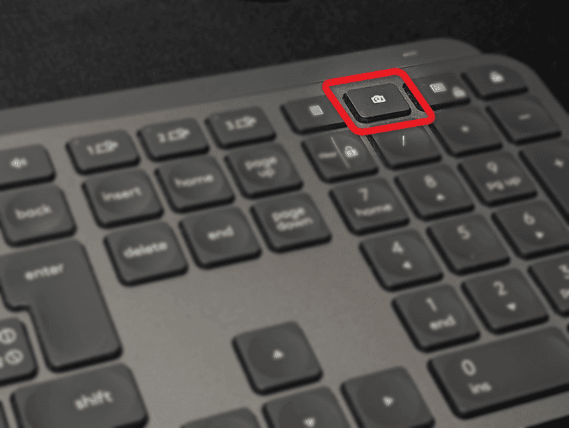 MX KeysキーボードのPrintScreenキー(prt scキー)
