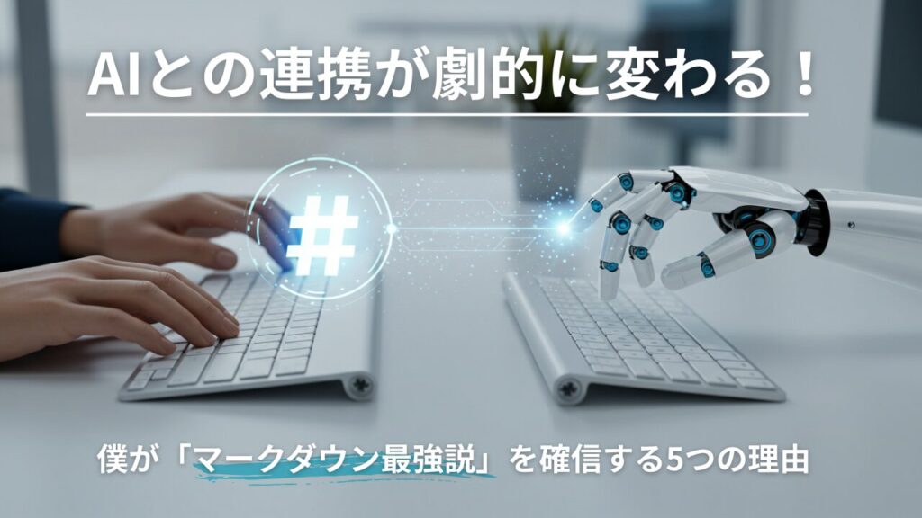 AIとの連携が劇的に変わる!僕が「マークダウン最強説」を確信する5つの理由