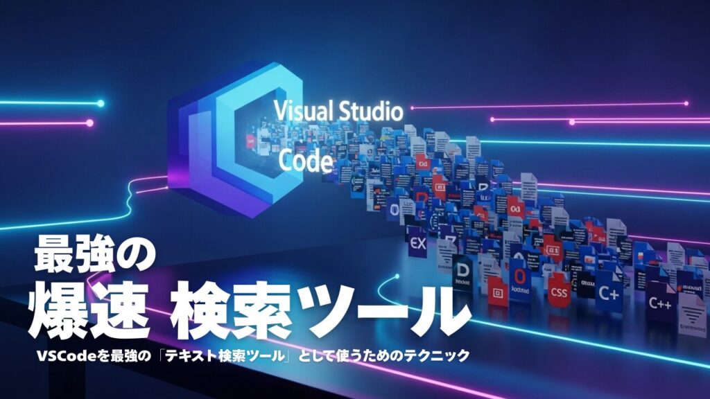 「あれ、どこだっけ？」はもう終わり！VSCodeを最強の「爆速検索ツール」として使うためのテクニック